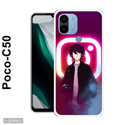 Stylish Silicone Printed Back Case Cover for Poco C 50-thumb0