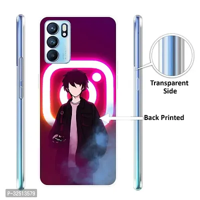 Stylish Silicon Printed Back Cover for Oppo Reno 6 5G-thumb2