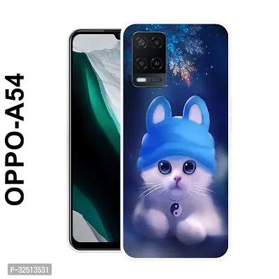 Stylish Silicon Printed Back Cover for Oppo A54-thumb0