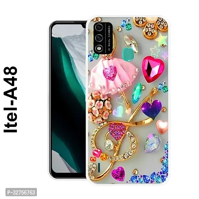 Stylish Silicon Printed Back Cover for Itel A48-thumb0