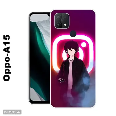 Stylish Silicon Printed Back Case Cover for Oppo A15-thumb0