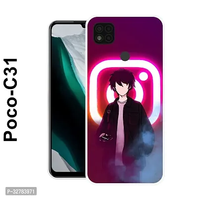 Stylish Silicon Printed Back Case Cover for Poco C31