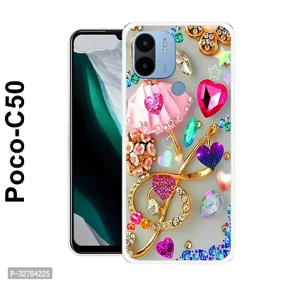 Stylish Silicone Printed Back Case Cover for Poco C 50-thumb0