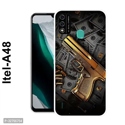 Stylish Silicon Printed Back Cover for Itel A48-thumb0