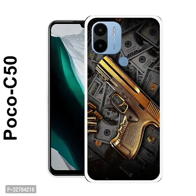 Stylish Silicone Printed Back Case Cover for Poco C 50