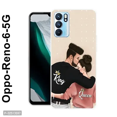 Stylish Silicon Printed Back Cover for Oppo Reno 6 5G-thumb0