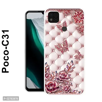 Stylish Silicon Printed Back Case Cover for Poco C31