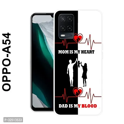 Stylish Silicon Printed Back Cover for Oppo A54-thumb0