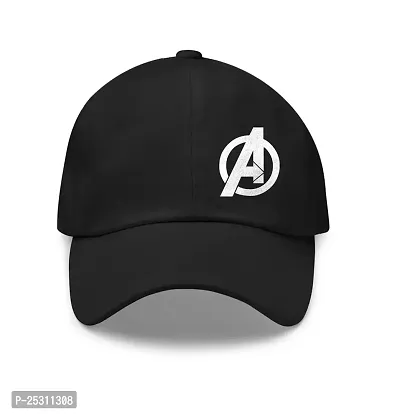 Aranim Marvel Avengers Symbol Printed Baseball Cap for Men and Women (Black)