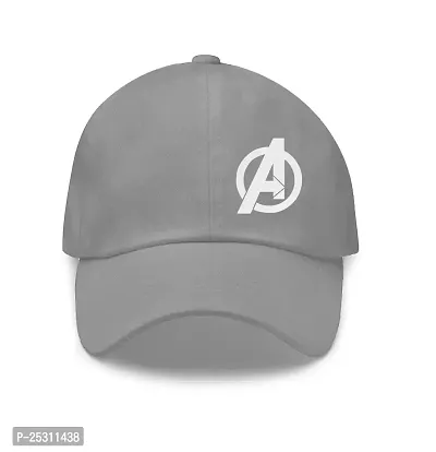 Aranim Marvel Avengers Symbol Printed Baseball Cap for Men and Women (Light Grey)