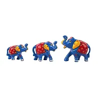 DreamKraft Handcrafted Showpiece Elephant (Set of 3,Blue)-thumb4