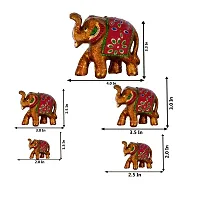 DreamKraft Paper Mache Handcrafted Set of 5 Elephant Showpiece for Home Decor and Gift Purpose-thumb4