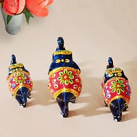 DreamKraft HandCrafted Set of 3EMBOS Showpiece Elephant For Decoration And Gift Purpose-thumb1