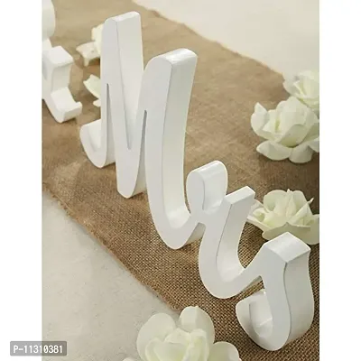 DreamKraft Wooden Vintage Style Mr and Mrs Wedding Decor (White, Standard)-thumb4