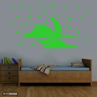 DreamKraft Vinyl Glow in The Dark Kids Room Decor Radium Sticker (Green, 25x20 cm)