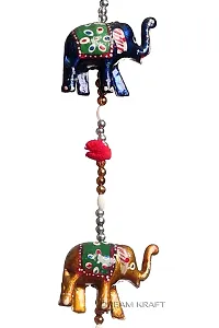 DreamKraft Paper Mache Elephant Door Hangings(96 cm, Multicolour)-thumb2