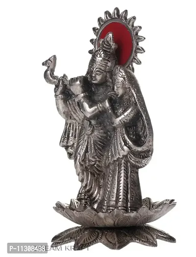 DreamKraft Metal Lord Radha Krishna Idol, Standard, Silver-thumb2