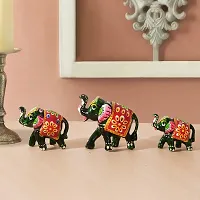 DreamKraft HandCrafted Set of 3 Showpiece Elephant For Decoration And Gift Purpose-thumb3