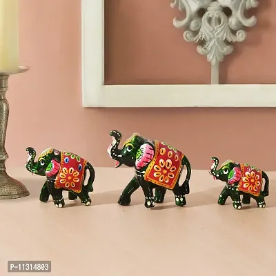 DreamKraft HandCrafted Set of 3 Showpiece Elephant For Decoration And Gift Purpose-thumb4