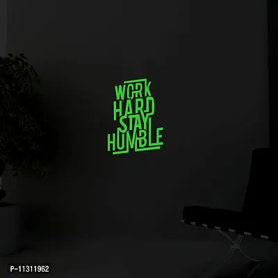 DreamKraft Glow in Dark Poster Work Hard Stay Humble Sticker (Green, 19x26 cm)-thumb2