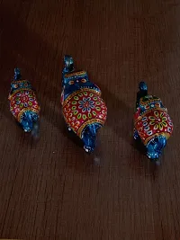 DreamKraft Handcrafted Set of 3 Embos Showpiece Elephant for Decoration and Gift Purpose-thumb1