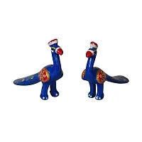 DreamKraft Handcrafted Peacock Showpiece (Set of 2, Blue),-thumb4