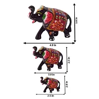 DreamKraft HandCrafted Set of 3 Showpiece Elephant For Decoration And Gift Purpose (Black)-thumb4