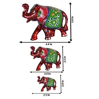 DreamKraft Handcrafted Set of 3 Showpiece Special Elephant for Decoration and Gift Purpose (9X6CM,7X 5CM,6X 4 cm)-thumb4