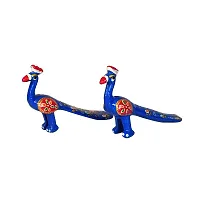 DreamKraft Handcrafted Peacock Showpiece (Set of 2, Blue),-thumb3