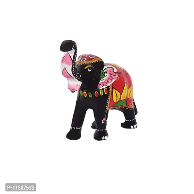 Monk wish 6 Inch Paper Mache Elephant Showpiece (16x14 cm ,Red)-thumb4