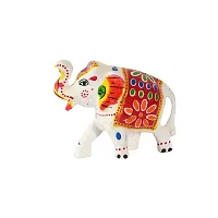 DreamKraft Set of 3 White Elephant Idol & Showpiece For Home Decor And Gift Purpose-thumb2
