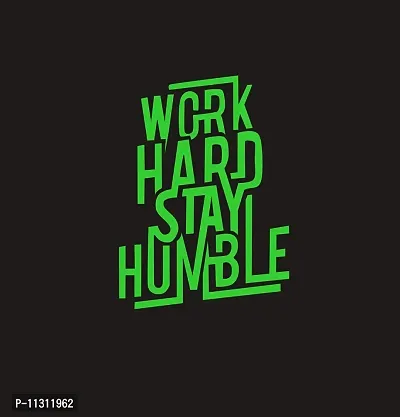 DreamKraft Glow in Dark Poster Work Hard Stay Humble Sticker (Green, 19x26 cm)-thumb0