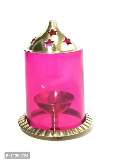 DreamKraft Medium Brass Colored Akhand Diya for Pooja and Festival Decoration-thumb2