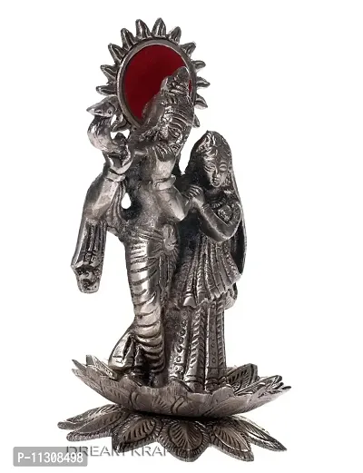 DreamKraft Metal Lord Radha Krishna Idol, Standard, Silver-thumb3