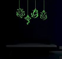 DreamKraft Glow in Dark Radium Ganesha Wall Sticker(Green, 35x28 cm)-thumb2