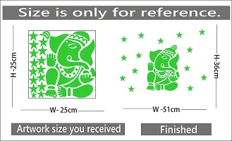 Monk wish Glow in The Dark Ganesha Radium Sticker (Green, 25x25 cm)-thumb3