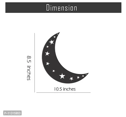 DreamKraft Decoartive Moon with Star Wooden Cut Out Wall Plaque Wall Decoaration Sign Perfect for Living Room Bed Room Wall Decoration or Gifting-thumb4