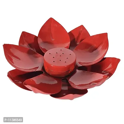 DreamKraft Metal Incense Holder (19 x 19 x 5.5 cm, Red)(Round)-thumb5