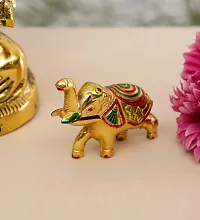 DreamKraft White Metal Elephant Chopda Pair For Gift and Pooja Purpose Showpiece-thumb2