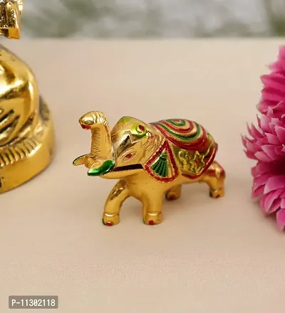 DreamKraft White Metal Elephant Chopda Pair For Gift and Pooja Purpose Showpiece-thumb3