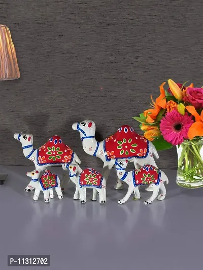 DreamKraft HandCrafted Set of 5 Showpiece Camel For Decoration And Gift Purpose (12X12CM ,10X 10CM ,8X8 ,7X6 ,5X5CM)