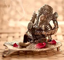 DreamKraft Metal Patta Ganesh with Deepak for Home D?cor and Temple-thumb1