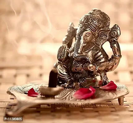 DreamKraft Metal Patta Ganesh with Deepak for Home D?cor and Temple-thumb2