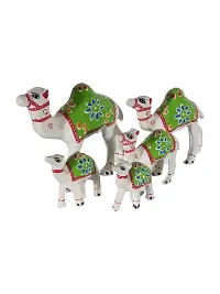 DreamKraft Paper Mache Handcrafted Showpiece Camel - Set of 5 (12X12CM, 10X 10CM, 8X 8, 7X6, 5X5CM, White)-thumb2