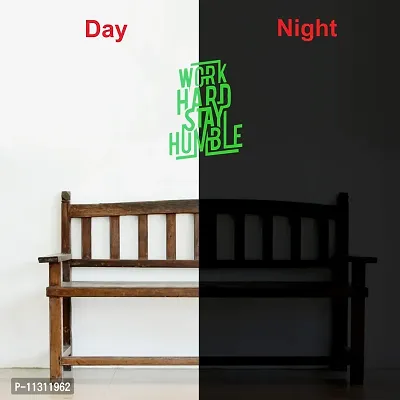 DreamKraft Glow in Dark Poster Work Hard Stay Humble Sticker (Green, 19x26 cm)-thumb3