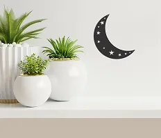 DreamKraft Decoartive Moon with Star Wooden Cut Out Wall Plaque Wall Decoaration Sign Perfect for Living Room Bed Room Wall Decoration or Gifting-thumb1