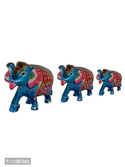 DreamKraft Handcrafted Set of 3 Embos Showpiece Elephant for Decoration and Gift Purpose-thumb4