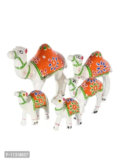 DreamKraft Handcrafted Set of 5 Showpiece Camel for Decoration and Gift Purpose (12X12CM,10X 10CM,8X8,7X6,5X5CM)-thumb3