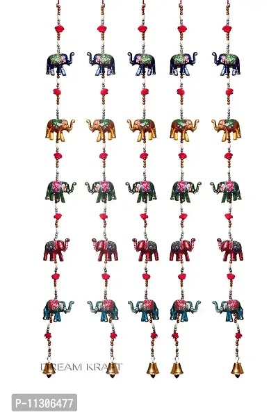 DreamKraft Paper Mache Elephant Door Hangings(96 cm, Multicolour)-thumb2