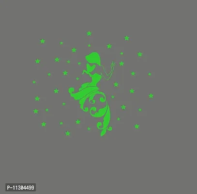 Monk wish Glow in The Dark Kids Room Decor Radium Sticker (Green, 50x44 cm)